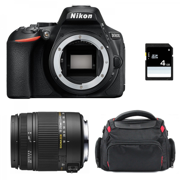 Nikon D5600 + Sigma 18-250 mm f/3,5-6,3 DC MACRO OS HSM + Bolsa + S