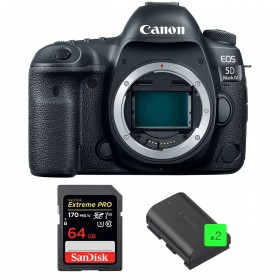Cámara Canon 5D Mark IV Cuerpo + SanDisk 64GB Extreme PRO UHS-I SDXC 170 MB/s + 2 Canon LP-E6N-1