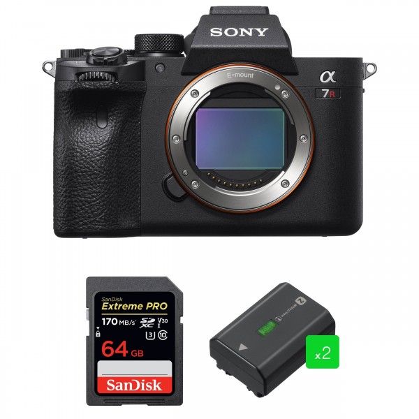 Sony Alpha 7R IV Body + SanDisk 64GB Extreme PRO UHS-I SDXC 170 MB/s + 2 Sony NP-FZ100 - Mirrorless camera|MCZ DIRECT