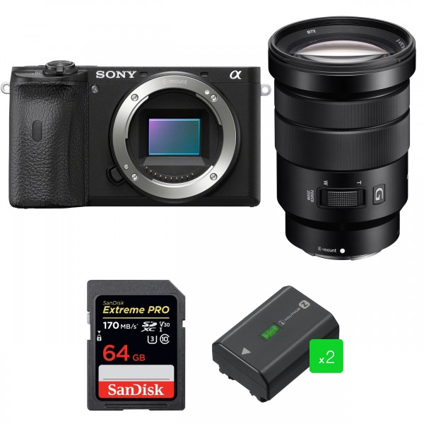 Sony ALPHA 6600 + E PZ 18-105mm f/4 G OSS + SanDisk 64GB Extreme PRO UHS-I SDXC 170 MB/s + 2 Sony NP-FZ100-1