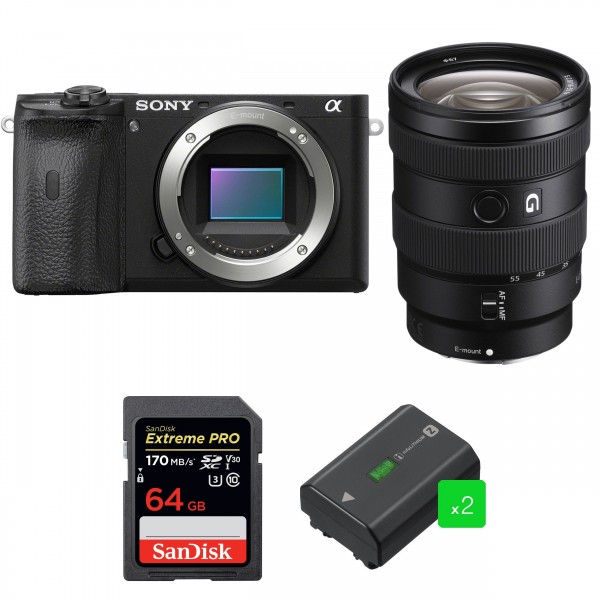 Sony A6600 + Sony E 16-55mm f/2.8 G + SanDisk 64GB Extreme PRO UHS-I SDXC 170 MB/s + 2 Sony NP-FZ100 - Cámara mirrorless|MCZ DIRECT