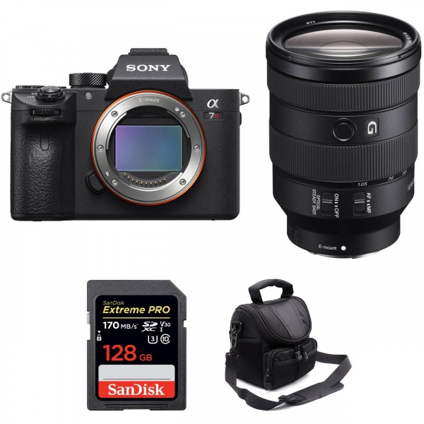 Appareil photo hybride Sony A7R III + FE 24-105 mm F4 G OSS + SanDisk 128GB Extreme PRO 170 MB/s + Sac-1