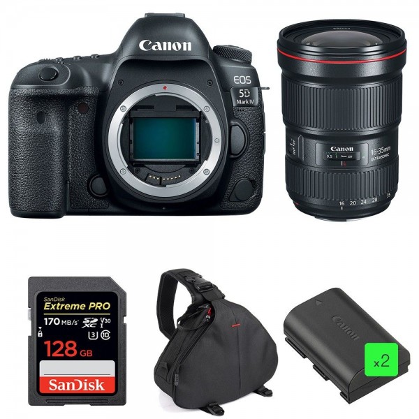 Canon EOS 5D Mark IV + EF 16-35mm f/2.8L III USM + SanDisk 128GB UHS-I SDXC 170 MB/s + 2 LP-E6N + Bag-1