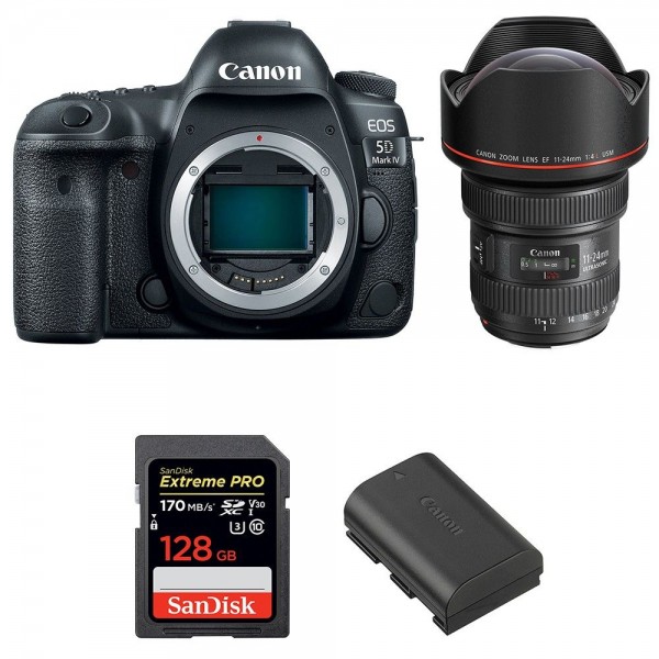 Canon 5D Mark IV + EF 11-24mm f/4L USM + SanDisk 128GB Extreme PRO UHS-I SDXC 170 MB/s + LP-E6N - Cámara reflex|MCZ DIRECT