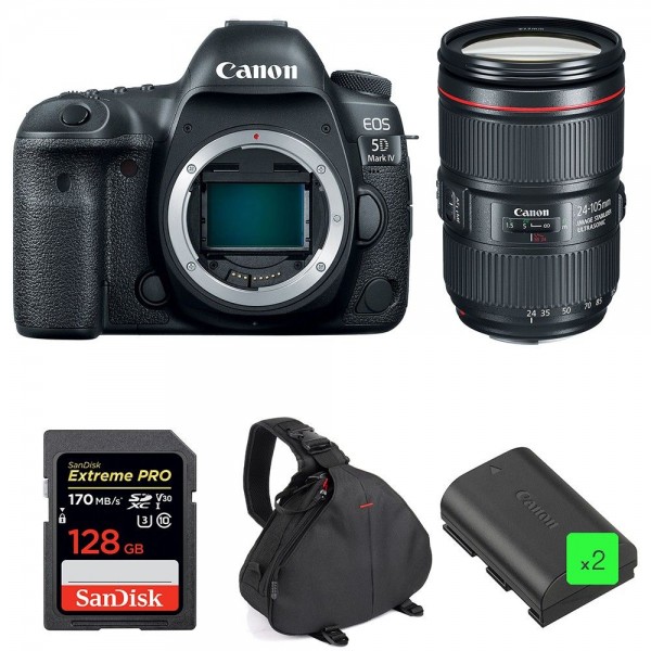 Canon EOS 5D Mark IV + EF 24-105mm f/4L IS II USM + SanDisk 128GB UHS-I SDXC 170 MB/s + 2 LP-E6N  + Bag-1