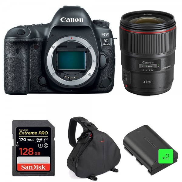 Canon 5D Mark IV + EF 35mm f/1.4L II USM + SanDisk 128GB UHS-I SDXC 170 MB/s + 2 LP-E6N + Bolsa|MCZ DIRECT