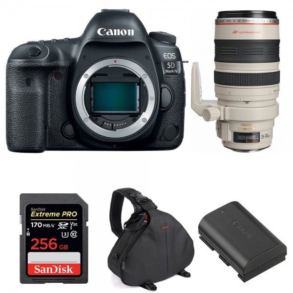 Canon 5D Mark IV + EF 28-300mm F3.5-5.6L IS USM + SanDisk 256GB UHS-I SDXC 170 MB/s + LP-E6N + Sac - Appareil photo Reflex|MCZ DIRECT