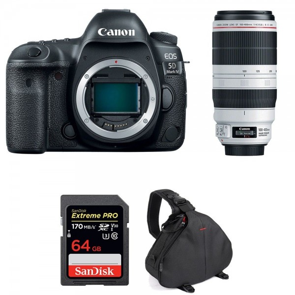 Canon 5D Mark IV + EF 100-400mm f4.5-5.6L IS II USM + SanDisk 64GB UHS-I SDXC 170 MB/s + Bolsa - Cámara reflex-1