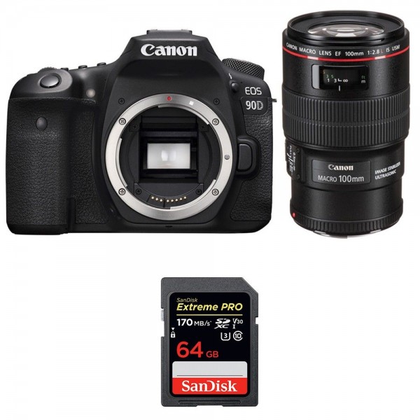 Canon EOS 90D + EF 100mm f/2.8L Macro IS USM + SanDisk 64GB Extreme PRO UHS-I SDXC 170 MB/s|MCZ DIRECT