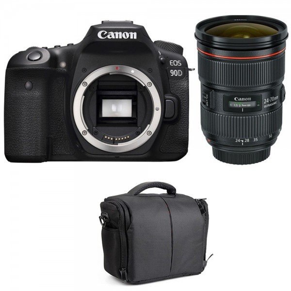 Canon 90D + EF 24-70mm f/2.8L II USM + Bolsa - Cámara reflex|MCZ DIRECT