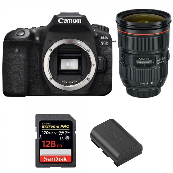 Canon 90D + EF 24-70mm f/2.8L II USM + SanDisk 128GB Extreme PRO UHS-I SDXC 170 MB/s + LP-E6N - Cámara reflex-1