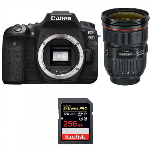 Canon 90D + EF 24-70mm f/2.8L II USM + SanDisk 256GB Extreme PRO UHS-I SDXC 170 MB/s - Cámara reflex|MCZ DIRECT