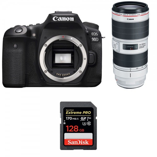 Canon 90D + EF 70-200mm f/2.8L IS III USM + SanDisk 128GB Extreme PRO UHS-I SDXC 170 MB/s - Cámara reflex-1