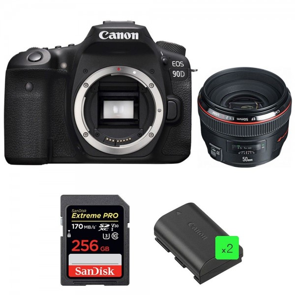 Canon 90D + EF 50mm f/1.2L USM + SanDisk 256GB Extreme PRO UHS-I SDXC 170 MB/s + 2 LP-E6N-1