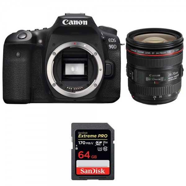 Canon 90D + EF 24-70mm F4L IS USM + SanDisk 64GB Extreme PRO UHS-I SDXC 170 MB/s - Appareil photo Reflex-1