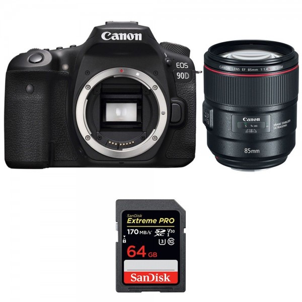 Canon 90D + EF 85mm F1.4L IS USM + SanDisk 64GB Extreme PRO UHS-I SDXC 170 MB/s - Appareil photo Reflex|MCZ DIRECT