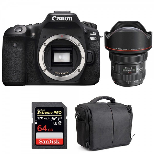 Canon 90D + EF 11-24mm F4L USM + SanDisk 64GB Extreme PRO UHS-I SDXC 170 MB/s + Sac - Appareil photo Reflex-1