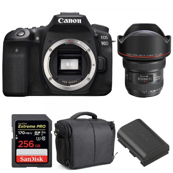 Canon 90D + EF 11-24mm f/4L USM + SanDisk 256GB UHS-I SDXC 170 MB/s + LP-E6N + Bolsa - Cámara reflex-1