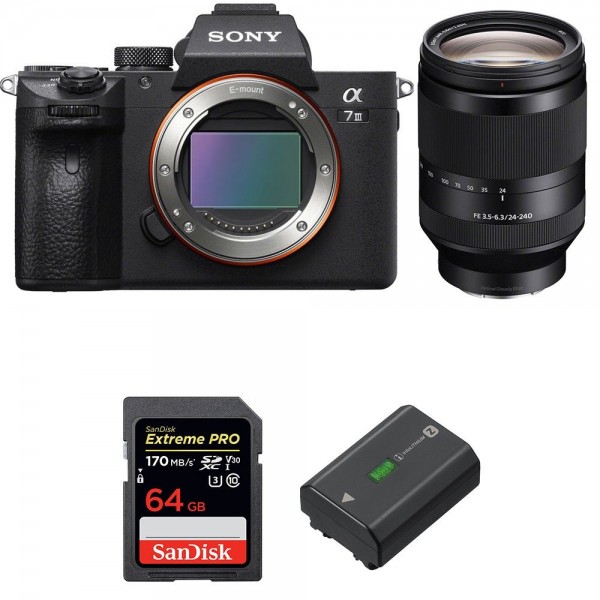 Sony A7 III + FE 24-240 mm f/3.5-6.3 OSS + SanDisk 64GB Extreme PRO UHS-I SDXC 170 MB/s + NP-FZ100 - Cámara mirrorless-1