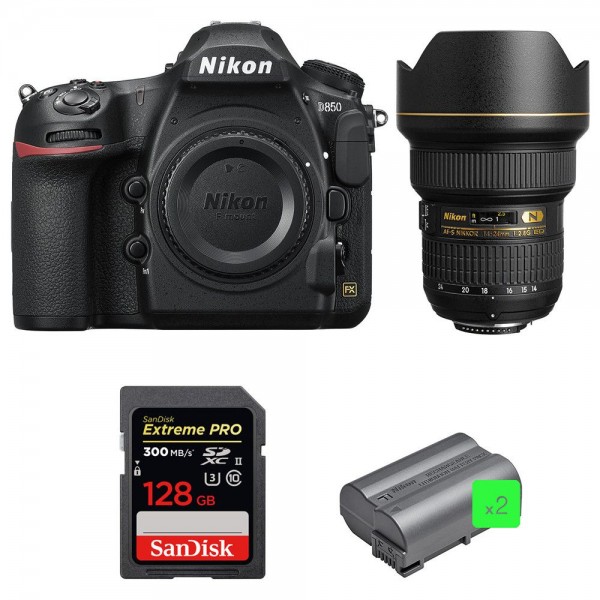 Nikon D850 + 14-24mm f/2.8G ED + SanDisk 128GB Extreme PRO UHS-II SDXC 300MB/s + 2 EN-EL15b - Cámara reflex|MCZ DIRECT