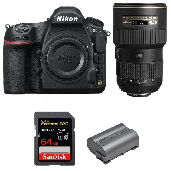 Nikon D850 + 16-35mm f/4G ED VR + SanDisk 64GB Extreme PRO UHS-II SDXC 300MB/s + EN-EL15b-10