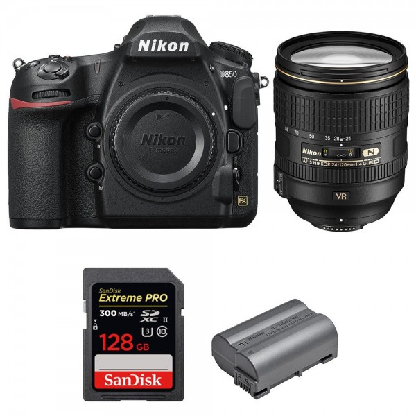 Nikon D850 + 24-120mm F4 G ED VR + SanDisk 128GB Extreme PRO UHS-II SDXC 300MB/s + EN-EL15b - Cámara reflex|MCZ DIRECT