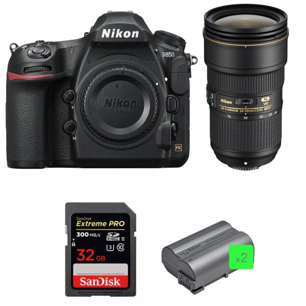 Nikon D850 + 24-70mm f/2.8E ED VR + SanDisk 32GB Extreme PRO UHS-II SDXC 300MB/s + 2 EN-EL15b - Cámara reflex|MCZ DIRECT