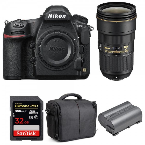 Nikon D850 + 24-70mm f/2.8E ED VR + SanDisk 32GB Extreme PRO UHS-II SDXC 300MB/s + EN-EL15b + Bolsa - Cámara reflex|MCZ DIRECT