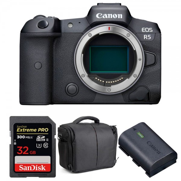 Canon EOS R5 Cuerpo + SanDisk 32GB Extreme PRO UHS-II SDXC 300 MB/s + Canon LP-E6NH + Bolsa - Cámara mirrorless|MCZ DIRECT