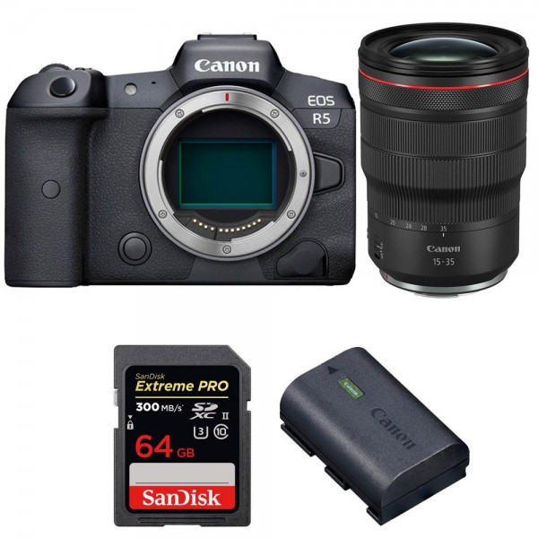 Canon EOS R5 + RF 15-35mm f/2.8L IS USM + SanDisk 64GB Extreme PRO UHS-II SDXC 300 MB/s + Canon LP-E6NH - Cámara mirrorless-1