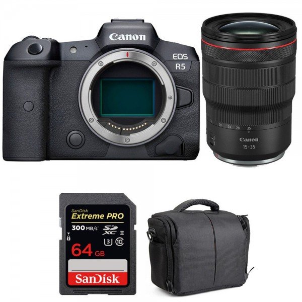 Canon EOS R5 + RF 15-35mm f/2.8L IS USM + SanDisk 64GB Extreme PRO UHS-II SDXC 300 MB/s + Bolsa - Cámara mirrorless-1