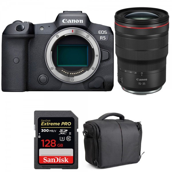 Canon EOS R5 + RF 15-35mm f/2.8L IS USM + SanDisk 128GB Extreme PRO UHS-II SDXC 300 MB/s + Bag-1