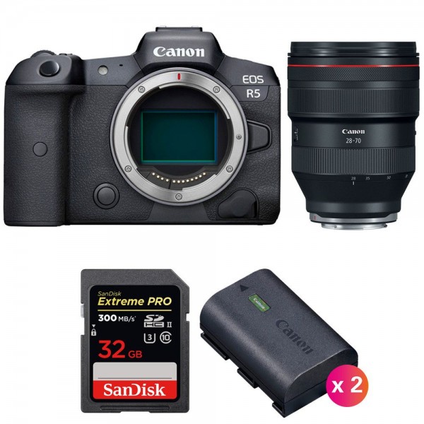 Canon EOS R5 + RF 28-70mm f/2L USM + SanDisk 32GB Extreme PRO UHS-II SDXC 300 MB/s + 2 Canon LP-E6NH-1