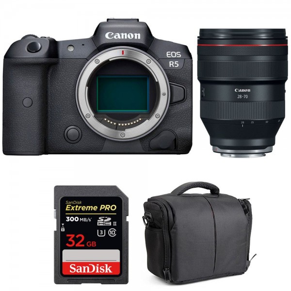 Canon EOS R5 + RF 28-70mm f/2L USM + SanDisk 32GB Extreme PRO UHS-II SDXC 300 MB/s + Bolsa - Cámara mirrorless|MCZ DIRECT