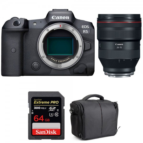 Canon EOS R5 + RF 28-70mm f/2L USM + SanDisk 64GB Extreme PRO UHS-II SDXC 300 MB/s + Bolsa - Cámara mirrorless|MCZ DIRECT