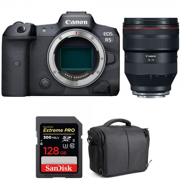 Canon EOS R5 + RF 28-70mm f/2L USM + SanDisk 128GB Extreme PRO UHS-II SDXC 300 MB/s + Bolsa - Cámara mirrorless|MCZ DIRECT