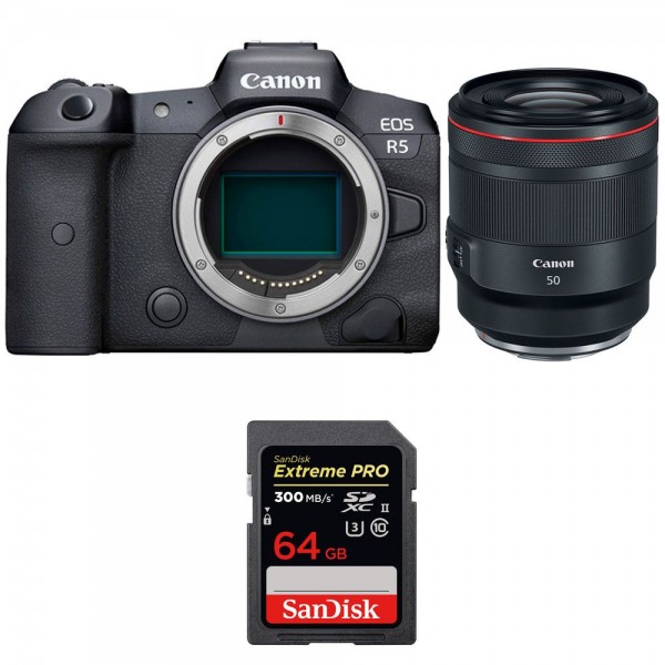 Canon EOS R5 + RF 50mm f/1.2L USM + SanDisk 64GB Extreme PRO UHS-II SDXC 300 MB/s - Cámara mirrorless|MCZ DIRECT