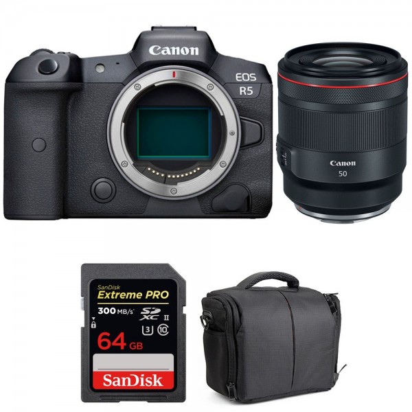 Canon EOS R5 + RF 50mm f/1.2L USM + SanDisk 64GB Extreme PRO UHS-II SDXC 300 MB/s + Bolsa - Cámara mirrorless-1