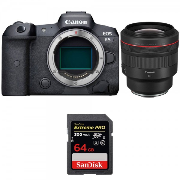 Canon R5 + RF 85mm F1.2L USM + SanDisk 64GB Extreme PRO UHS-II SDXC 300 MB/s - Appareil Photo Professionnel|MCZ DIRECT