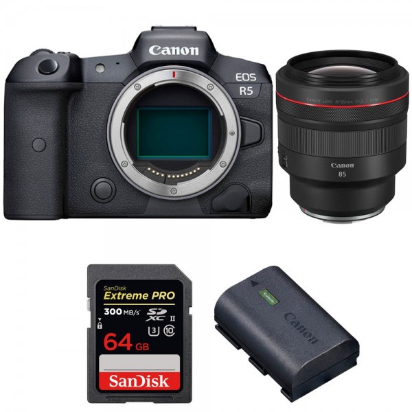 Canon EOS R5 + RF 85mm f/1.2L USM + SanDisk 64GB Extreme PRO UHS-II SDXC 300 MB/s + Canon LP-E6NH-1