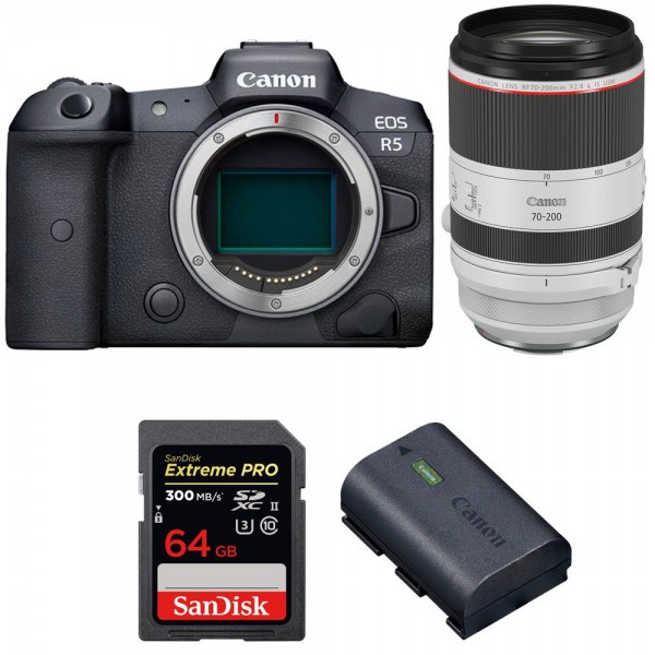 Canon R5 + RF 70-200mm F2.8L IS USM + SanDisk 64GB Extreme PRO UHS-II SDXC 300 MB/s + Canon LP-E6NH-1