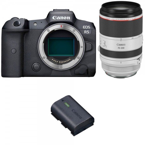 Canon EOS R5 + RF 70-200mm f/2.8L IS USM + 1 Canon LP-E6NH - Cámara mirrorless-1