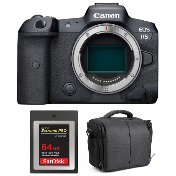 Canon EOS R5 Cuerpo + SanDisk 64GB Extreme PRO CFexpress Type B + Bolsa - Cámara mirrorless-1