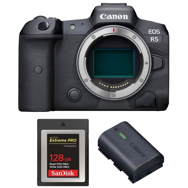 Canon R5 Nu + SanDisk 128GB Extreme PRO CFexpress Type B + Canon LP-E6NH - Appareil Photo Professionnel-1