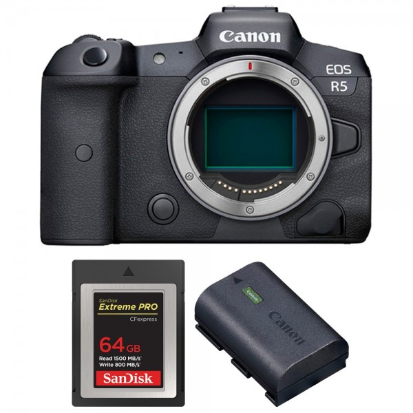 Canon EOS R5 Body + SanDisk 64GB Extreme PRO CFexpress Type B + Canon LP-E6NH|MCZ DIRECT