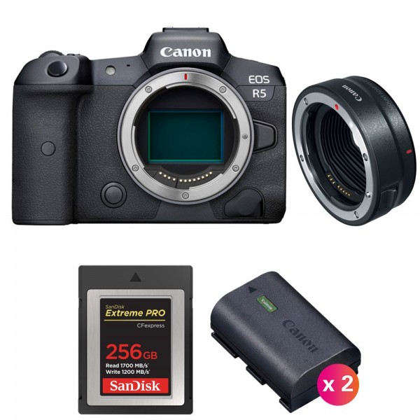 Canon EOS R5 + EF-EOS R + SanDisk 256GB Extreme PRO CFexpress Type B + 2 Canon LP-E6NH|MCZ DIRECT