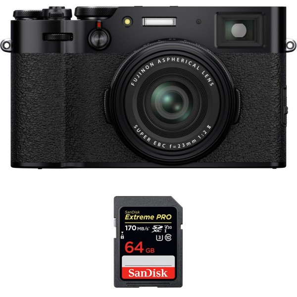 Cámara mirrorless Fujifilm X100V Negro + SanDisk 64GB Extreme Pro UHS-I SDXC 170 MB/s-1