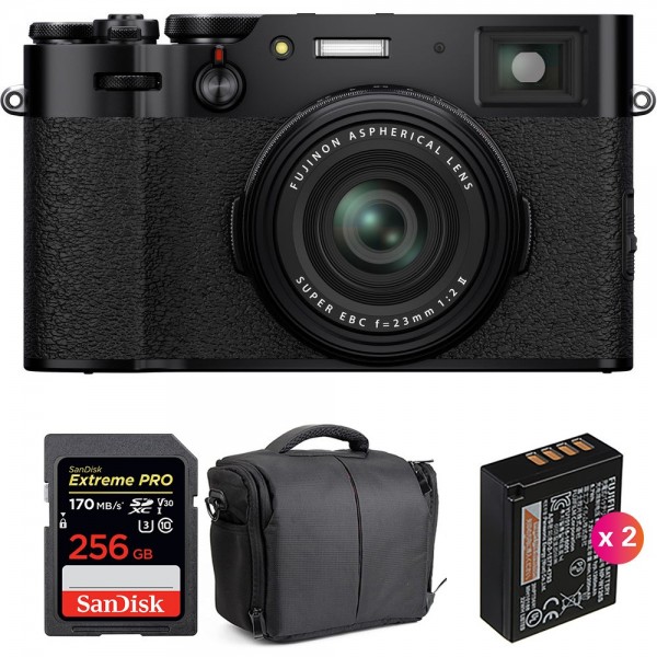 Fujifilm X100V Black + SanDisk 256GB Extreme Pro UHS-I SDXC 170 MB/s + 2 Fujifilm NP-W126S + Bag-1