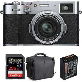 Appareil photo Compact Fujifilm X100V Silver + SanDisk 256GB Extreme Pro UHS-I SDXC 170 MB/s + Fujifilm NP-W126S + Sac-1