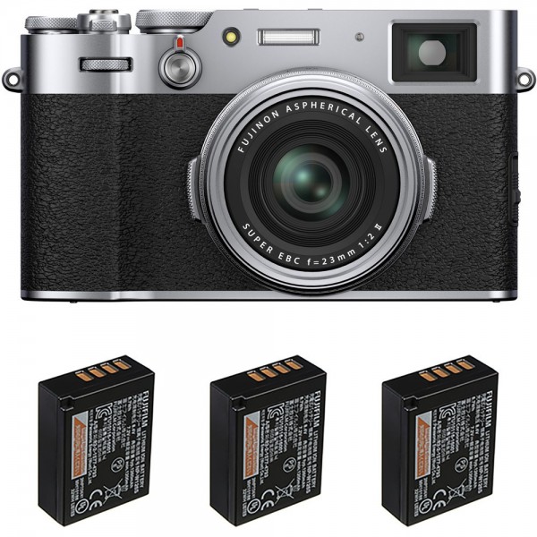 Fujifilm X100V Silver + 3 Fujifilm NP-W126S|MCZ DIRECT